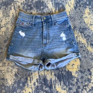 Worn once. Hollister high waist Jean shorts. Size 00